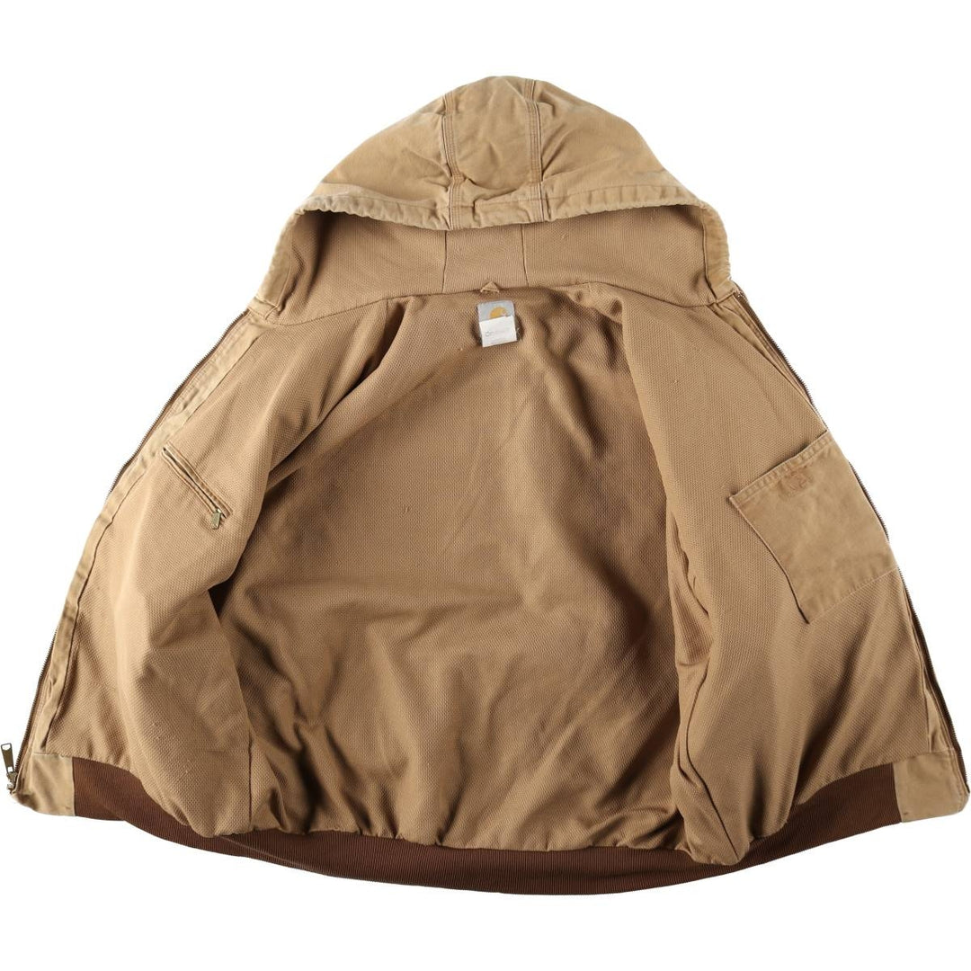 Carhartt Active Jacket Duck Full Zip Hoodie Men's XL unclear Beige type Vintage Second Hand