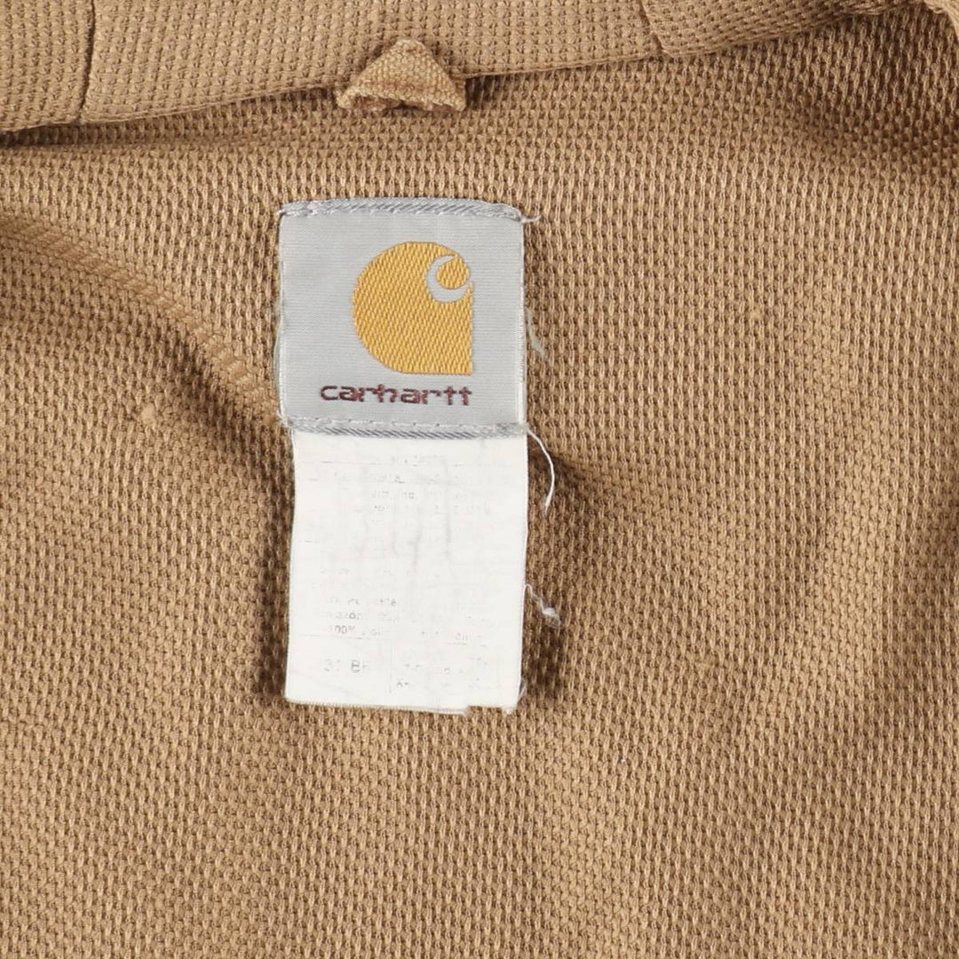 Carhartt Active Jacket Duck Full Zip Hoodie Men's XL unclear Beige type Vintage Second Hand