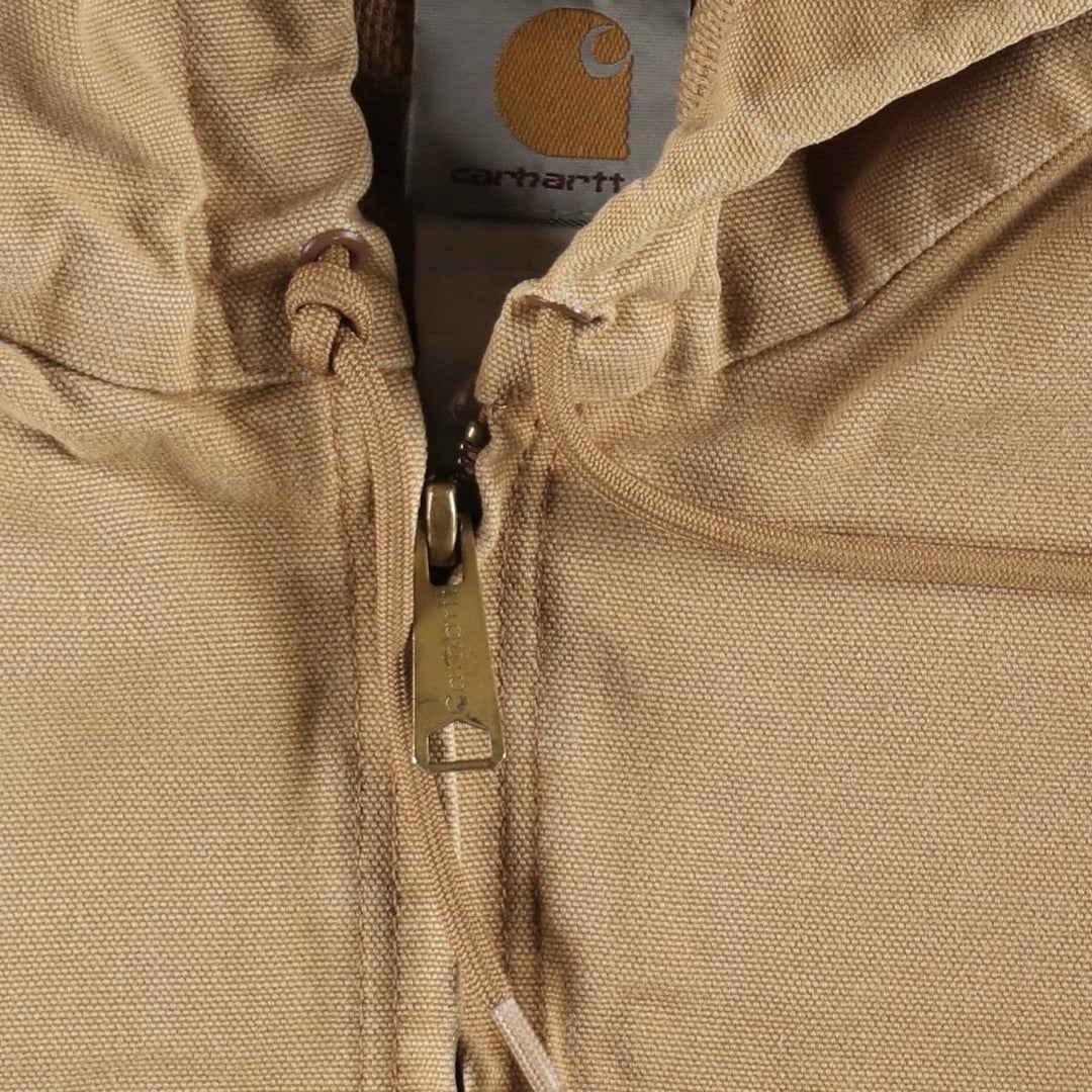 Carhartt Active Jacket Duck Full Zip Hoodie Men's XL unclear Beige type Vintage Second Hand