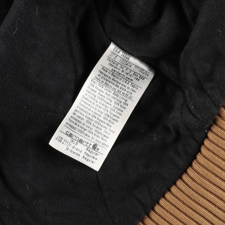 Carhartt Active Jacket, Padded, Painted Duck Full-Zip Hoodie, Men's Size XL (approx.) cotton brown type Vintage Second Hand
