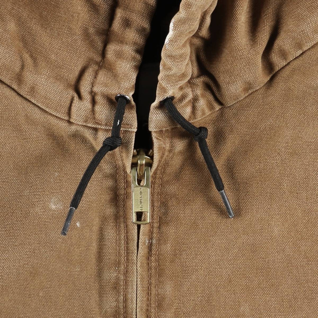 Carhartt Active Jacket, Padded, Painted Duck Full-Zip Hoodie, Men's Size XL (approx.) cotton brown type Vintage Second Hand