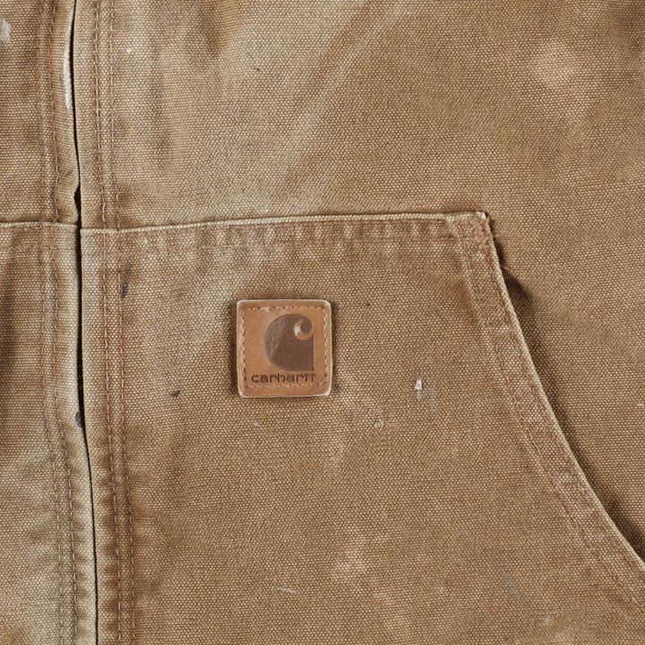 Carhartt Active Jacket, Padded, Painted Duck Full-Zip Hoodie, Men's Size XL (approx.) cotton brown type Vintage Second Hand