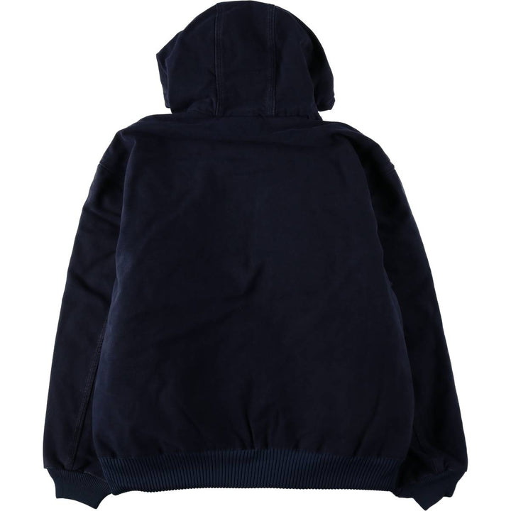 2000'S Carhartt Active Jacket, Padded Duck Full Zip Hoodie, Men's Size XL cotton navy blue type Vintage Second Hand