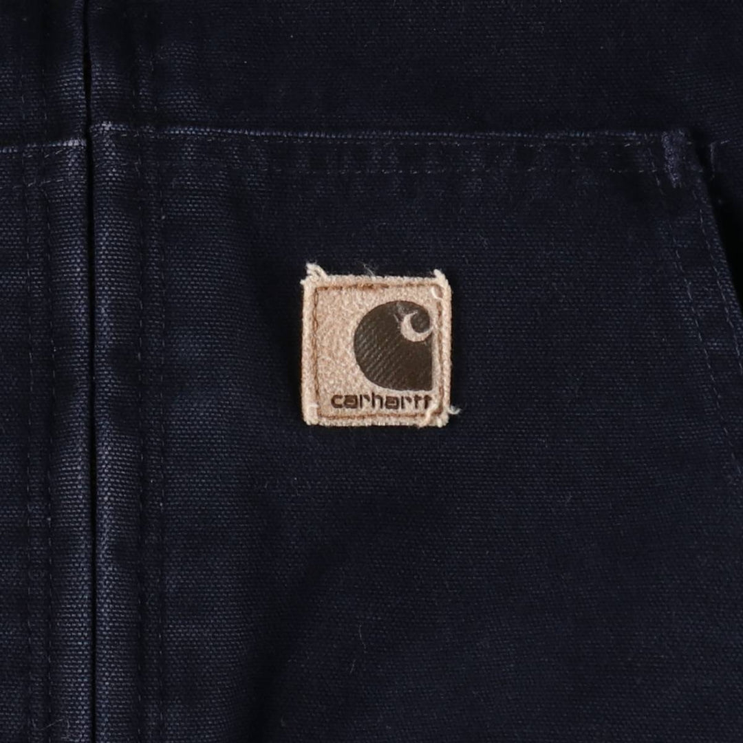 2000'S Carhartt Active Jacket, Padded Duck Full Zip Hoodie, Men's Size XL cotton navy blue type Vintage Second Hand
