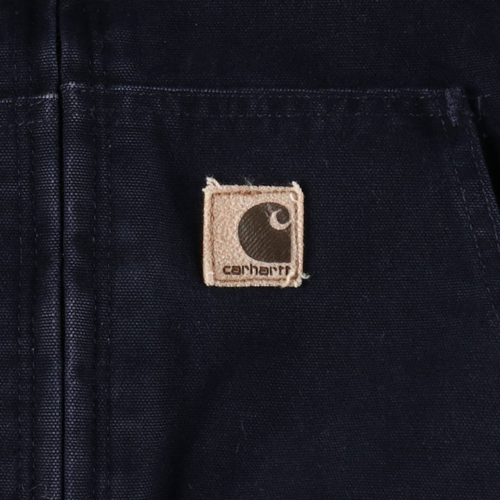 2000'S Carhartt Active Jacket, Padded Duck Full Zip Hoodie, Men's Size XL cotton navy blue type Vintage Second Hand