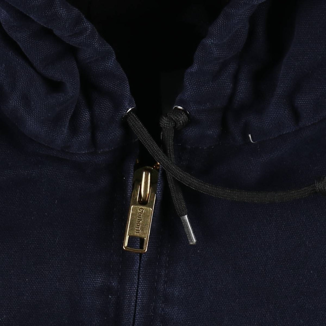 2000'S Carhartt Active Jacket, Padded Duck Full Zip Hoodie, Men's Size XL cotton navy blue type Vintage Second Hand