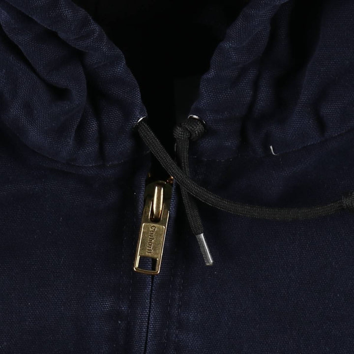 2000'S Carhartt Active Jacket, Padded Duck Full Zip Hoodie, Men's Size XL cotton navy blue type Vintage Second Hand