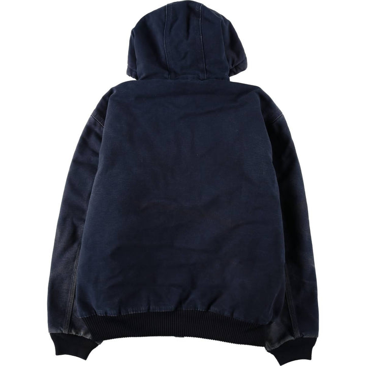 Carhartt Active Jacket, Padded Duck Full-Zip Hoodie, Made in USA, Men's Size L cotton navy blue type Vintage Second Hand