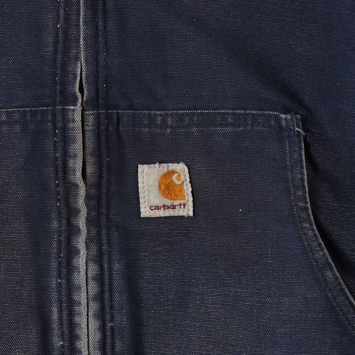 Carhartt Active Jacket, Padded Duck Full-Zip Hoodie, Made in USA, Men's Size L cotton navy blue type Vintage Second Hand
