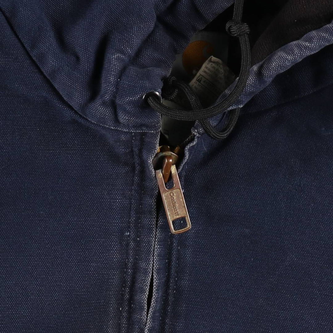 Carhartt Active Jacket, Padded Duck Full-Zip Hoodie, Made in USA, Men's Size L cotton navy blue type Vintage Second Hand