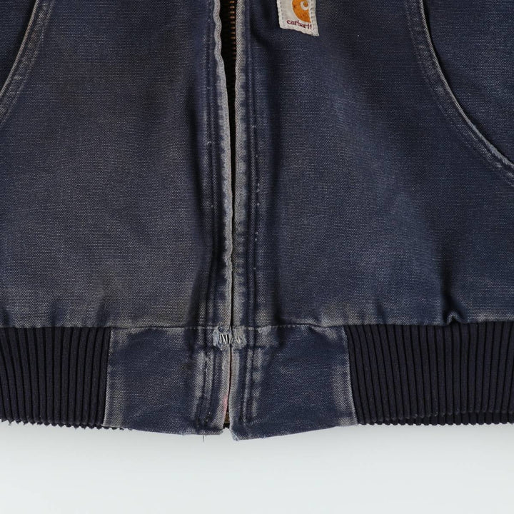 Carhartt Active Jacket, Padded Duck Full-Zip Hoodie, Made in USA, Men's Size L cotton navy blue type Vintage Second Hand