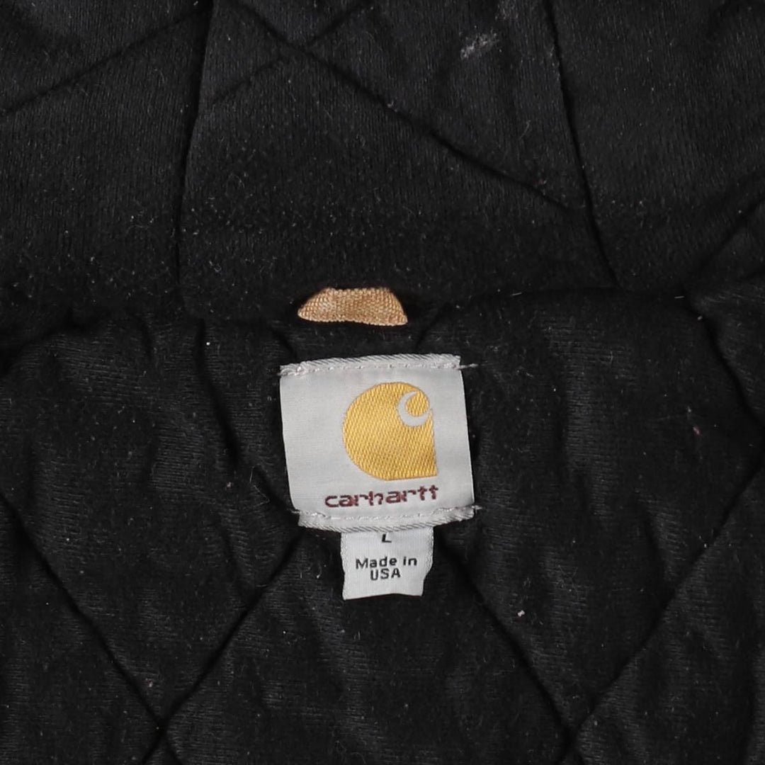 Carhartt Active Jacket, Padded Duck Full-Zip Hoodie, Made in USA, Men's Size L cotton ocher yellow type Vintage Second Hand