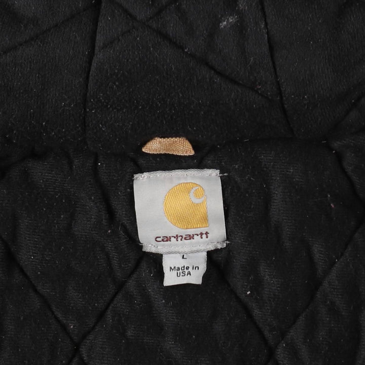 Carhartt Active Jacket, Padded Duck Full-Zip Hoodie, Made in USA, Men's Size L cotton ocher yellow type Vintage Second Hand