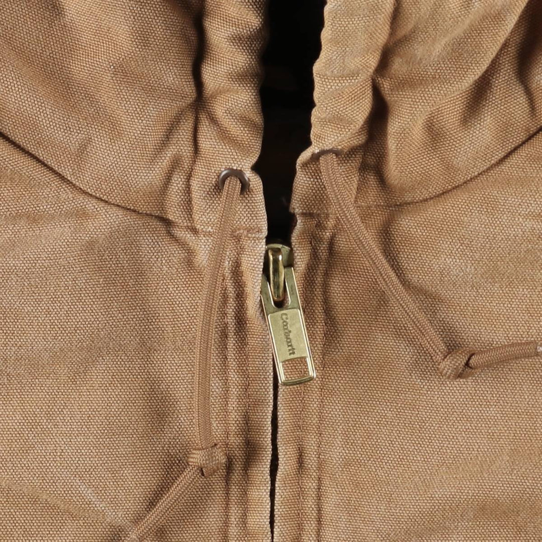 Carhartt Active Jacket, Padded Duck Full-Zip Hoodie, Made in USA, Men's Size L cotton ocher yellow type Vintage Second Hand
