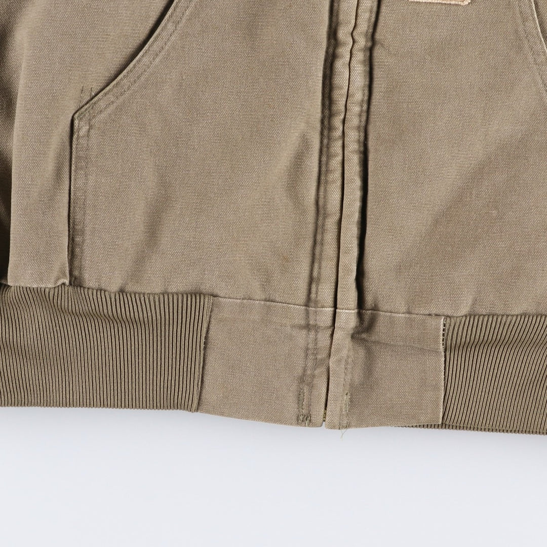 2000'S Carhartt Active Jacket, Padded Duck Full-Zip Hoodie, Made in USA, Men's XL cotton beige type brown Vintage Second Hand
