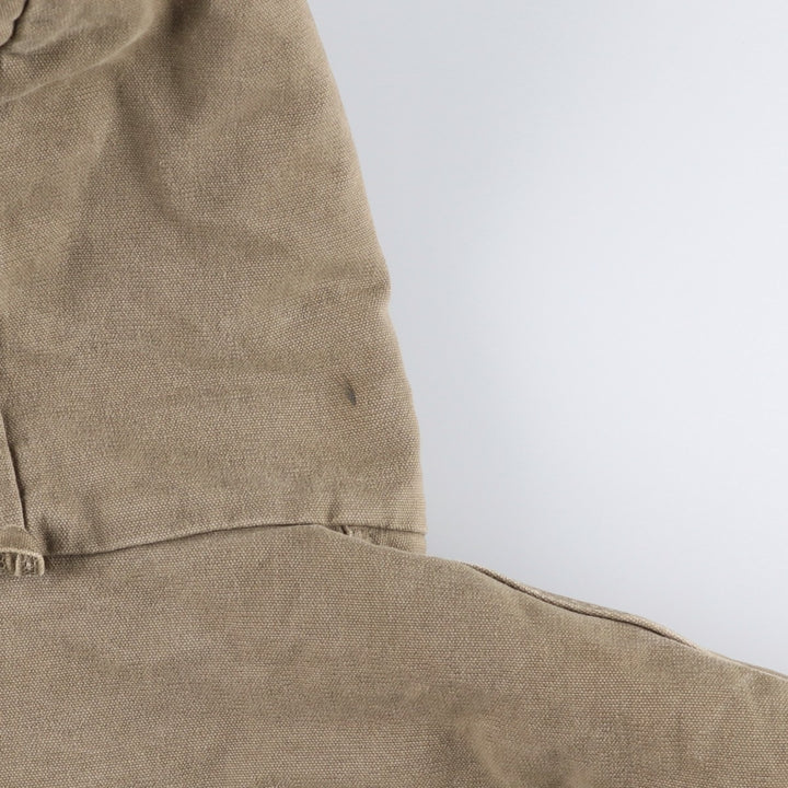 2000'S Carhartt Active Jacket, Padded Duck Full-Zip Hoodie, Made in USA, Men's XL cotton beige type brown Vintage Second Hand