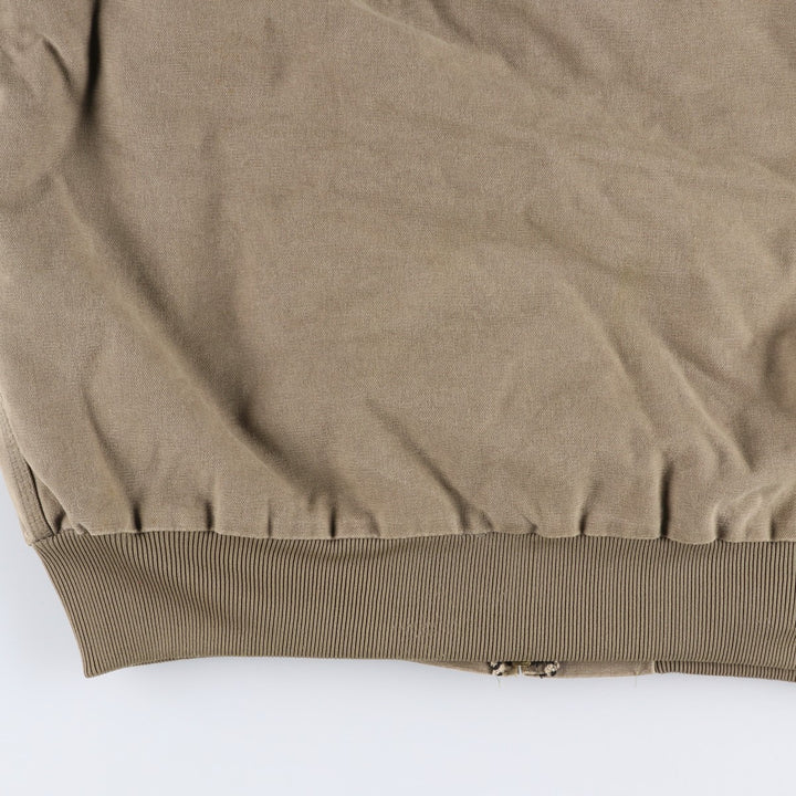 2000'S Carhartt Active Jacket, Padded Duck Full-Zip Hoodie, Made in USA, Men's XL cotton beige type brown Vintage Second Hand