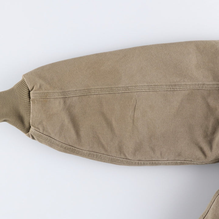 2000'S Carhartt Active Jacket, Padded Duck Full-Zip Hoodie, Made in USA, Men's XL cotton beige type brown Vintage Second Hand