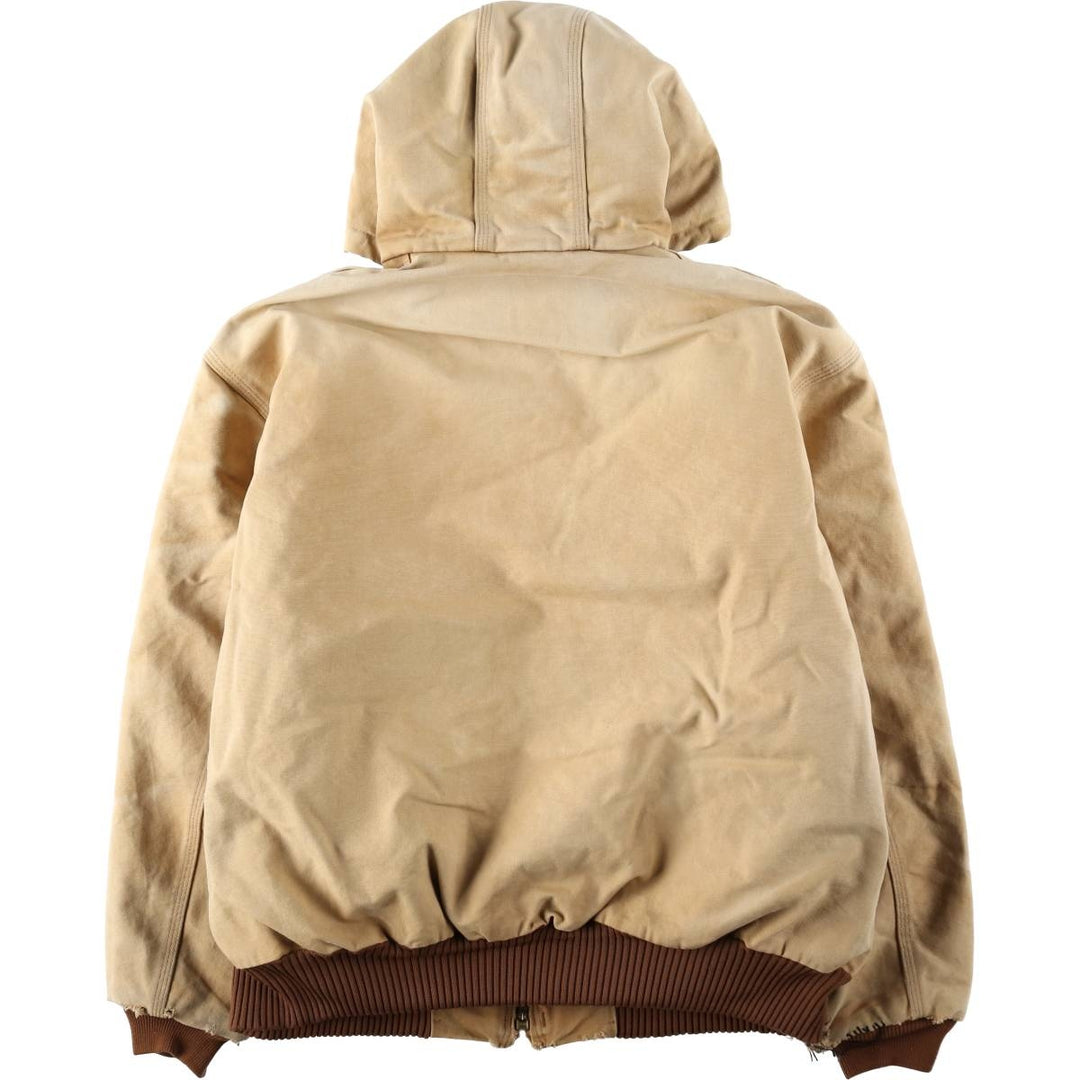 00'S Carhartt Active Jacket, Padded Duck Full Zip Hoodie, Men's XXL cotton ocher yellow type Vintage Second Hand