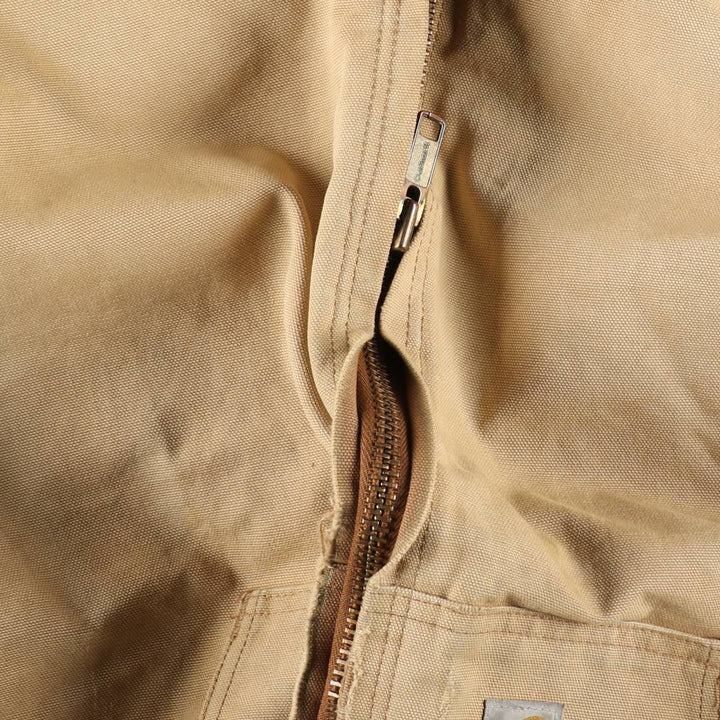 00'S Carhartt Active Jacket, Padded Duck Full Zip Hoodie, Men's XXL cotton ocher yellow type Vintage Second Hand