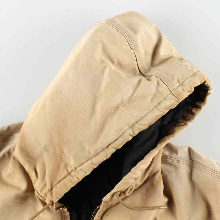 00'S Carhartt Active Jacket, Padded Duck Full Zip Hoodie, Men's XXL cotton ocher yellow type Vintage Second Hand