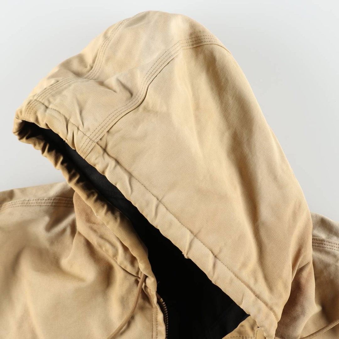 00'S Carhartt Active Jacket, Padded Duck Full Zip Hoodie, Men's XXL cotton ocher yellow type Vintage Second Hand