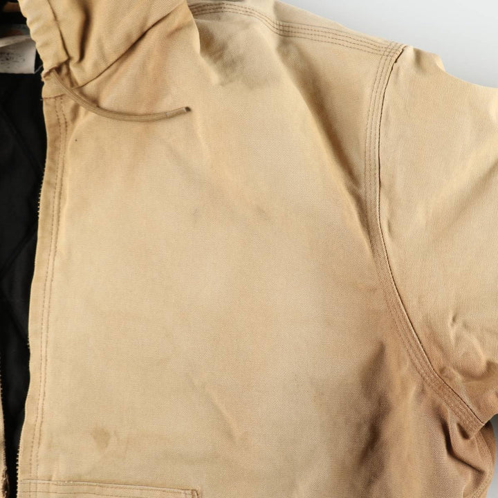 00'S Carhartt Active Jacket, Padded Duck Full Zip Hoodie, Men's XXL cotton ocher yellow type Vintage Second Hand