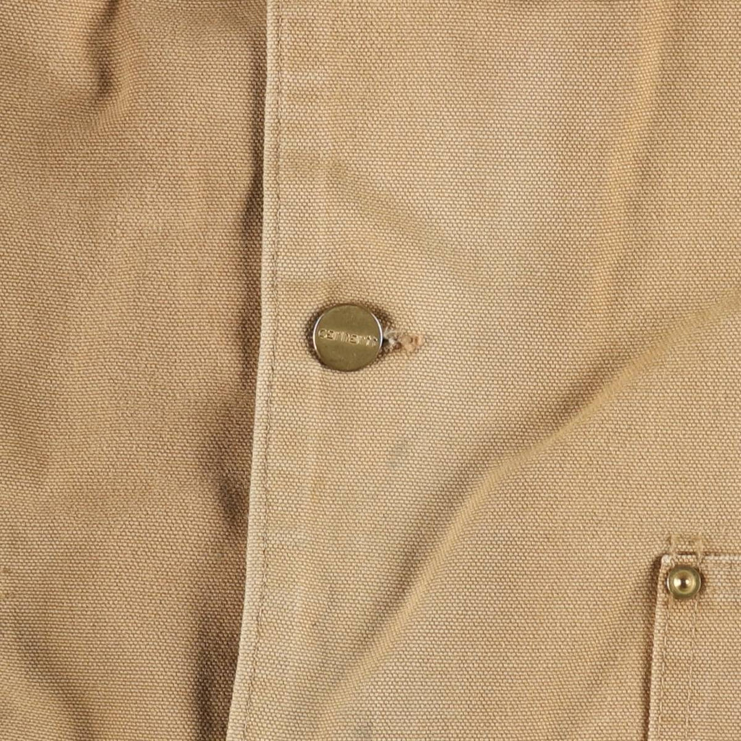 Carhartt Michigan Chore Coat Duck Coverall Men's XL Size unclear brown type Vintage Second Hand
