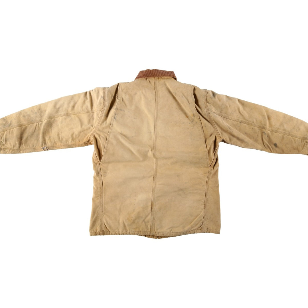 Carhartt Michigan Chore Coat Duck Coverall Made in USA Men's L size unclear ocher yellow type Vintage Second Hand