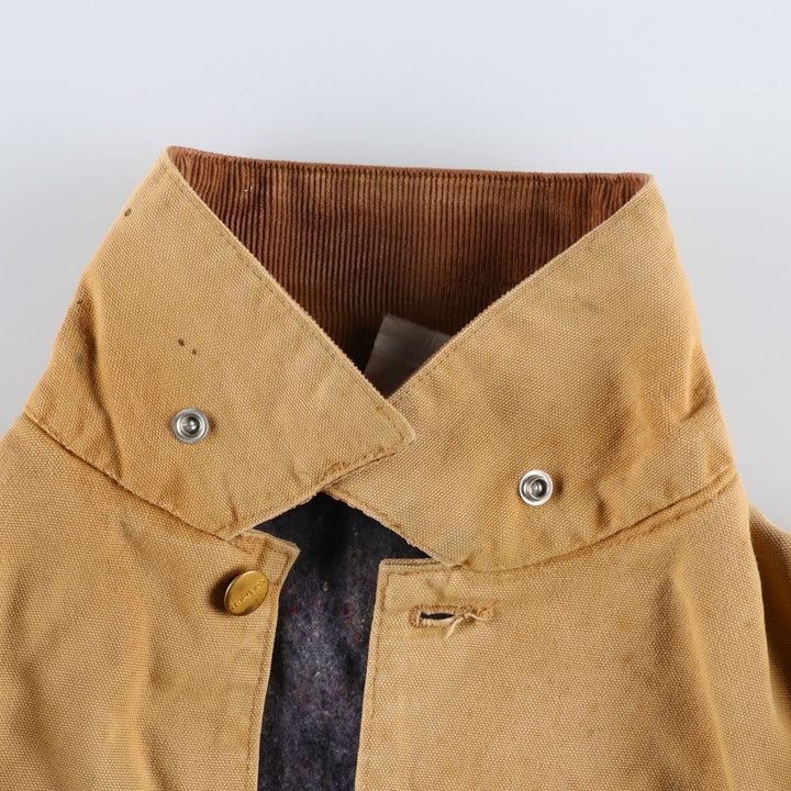 Carhartt Michigan Chore Coat Duck Coverall Made in USA Men's L size unclear ocher yellow type Vintage Second Hand