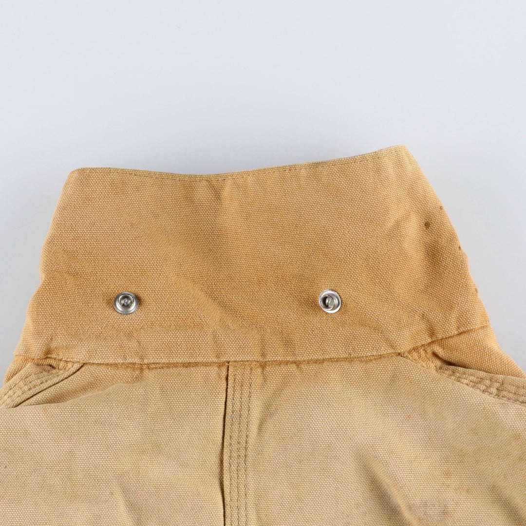 Carhartt Michigan Chore Coat Duck Coverall Made in USA Men's L size unclear ocher yellow type Vintage Second Hand