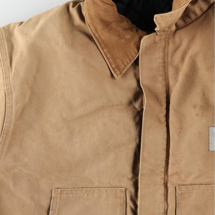 ~90'S Carhartt Traditional Jacket, Padded Duck Work Jacket, Made in USA, Men's XXL equivalent, Vintage cotton brown type Vintage Second Hand