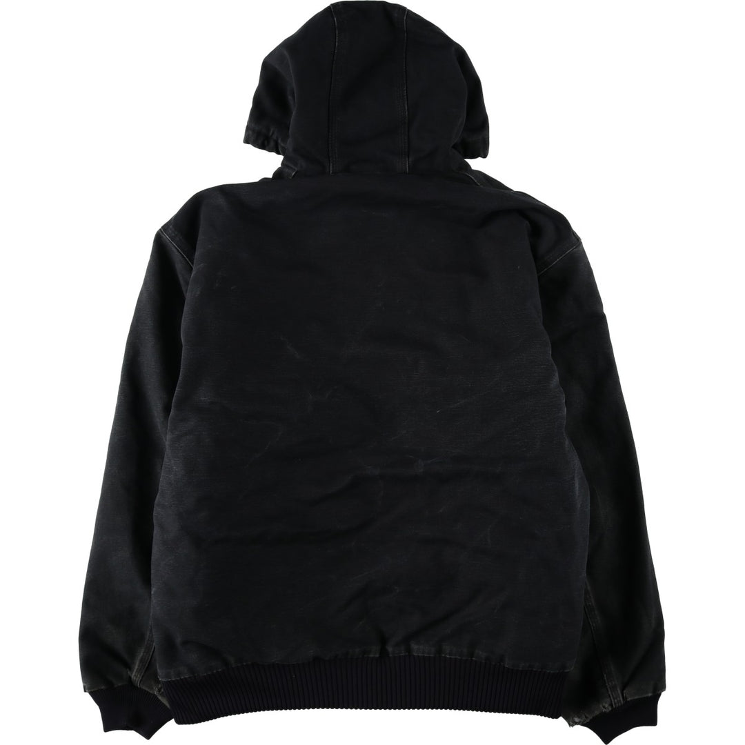 2000'S Carhartt Active Jacket, Padded Duck Full Zip Hoodie, Men's Size XL cotton black type Vintage Second Hand