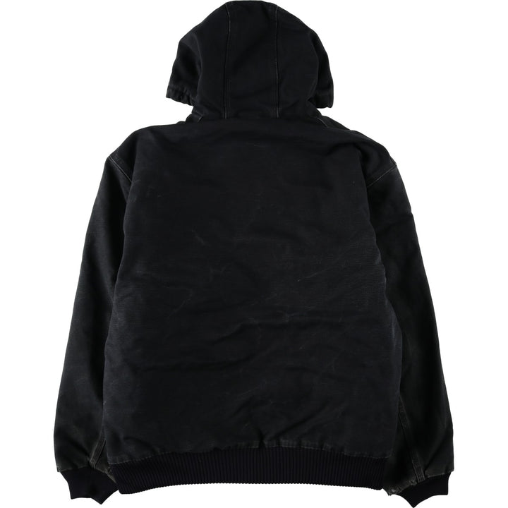 2000'S Carhartt Active Jacket, Padded Duck Full Zip Hoodie, Men's Size XL cotton black type Vintage Second Hand