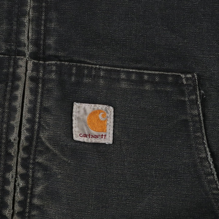 2000'S Carhartt Active Jacket, Padded Duck Full Zip Hoodie, Men's Size XL cotton black type Vintage Second Hand
