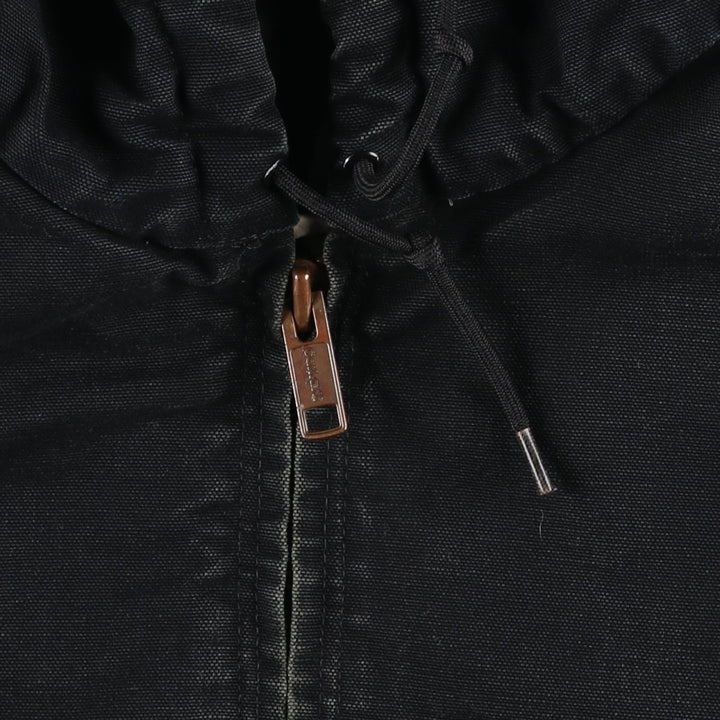 2000'S Carhartt Active Jacket, Padded Duck Full Zip Hoodie, Men's Size XL cotton black type Vintage Second Hand