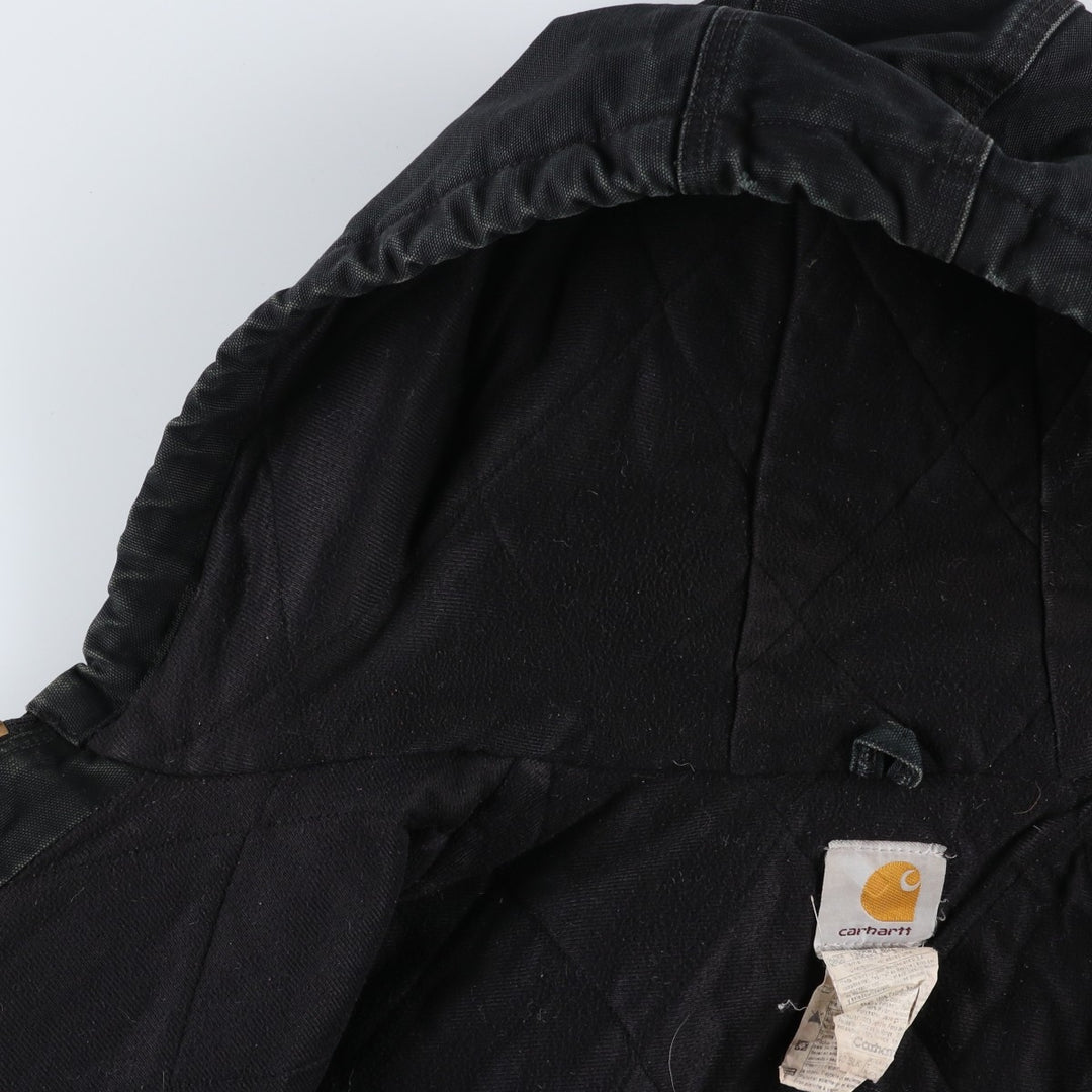 2000'S Carhartt Active Jacket, Padded Duck Full Zip Hoodie, Men's Size XL cotton black type Vintage Second Hand