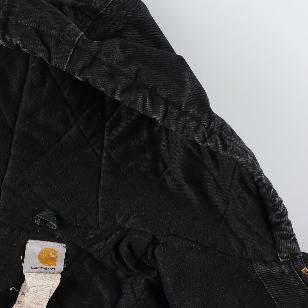 2000'S Carhartt Active Jacket, Padded Duck Full Zip Hoodie, Men's Size XL cotton black type Vintage Second Hand