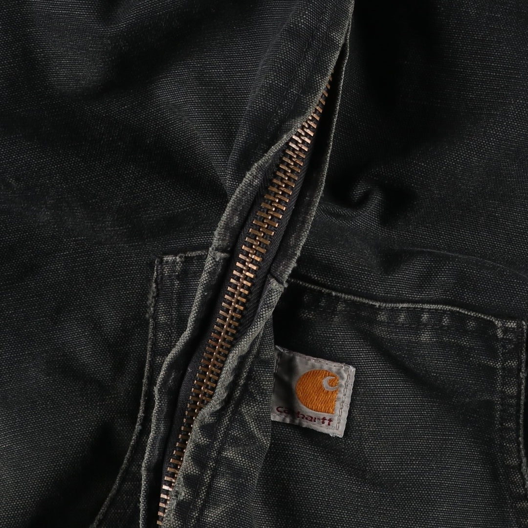 2000'S Carhartt Active Jacket, Padded Duck Full Zip Hoodie, Men's Size XL cotton black type Vintage Second Hand