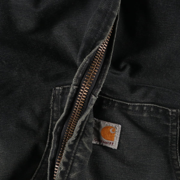 2000'S Carhartt Active Jacket, Padded Duck Full Zip Hoodie, Men's Size XL cotton black type Vintage Second Hand