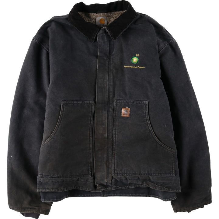 2000'S Carhartt Traditional Padded Duck Work Jacket, Men's XXL cotton Charcoal Vintage Second Hand