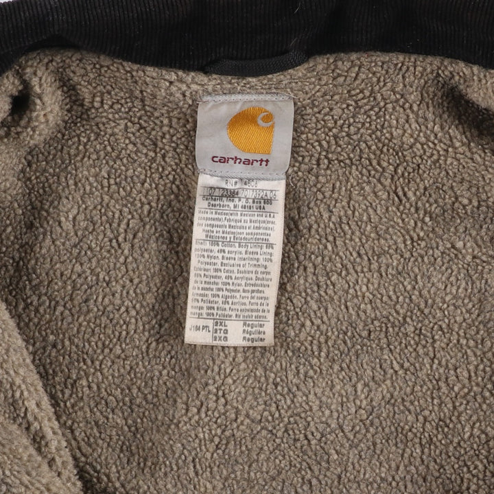 2000'S Carhartt Traditional Padded Duck Work Jacket, Men's XXL cotton Charcoal Vintage Second Hand