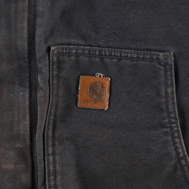 2000'S Carhartt Traditional Padded Duck Work Jacket, Men's XXL cotton Charcoal Vintage Second Hand