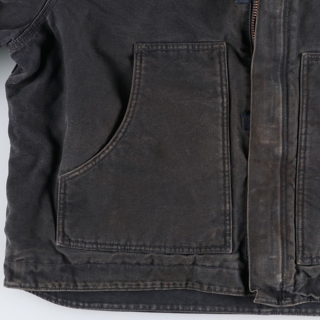 2000'S Carhartt Traditional Padded Duck Work Jacket, Men's XXL cotton Charcoal Vintage Second Hand