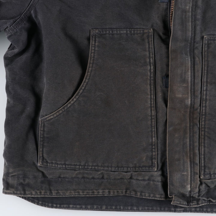2000'S Carhartt Traditional Padded Duck Work Jacket, Men's XXL cotton Charcoal Vintage Second Hand