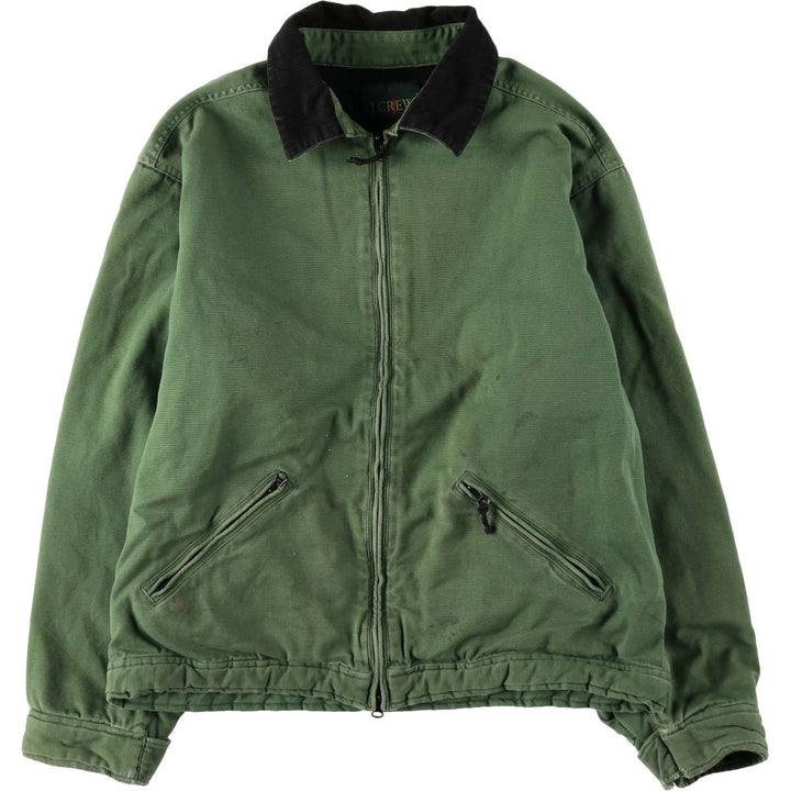 1990'S J.Crew Duck Work Jacket, Men's Size L (approx.), Vintage cotton green type Vintage Second Hand