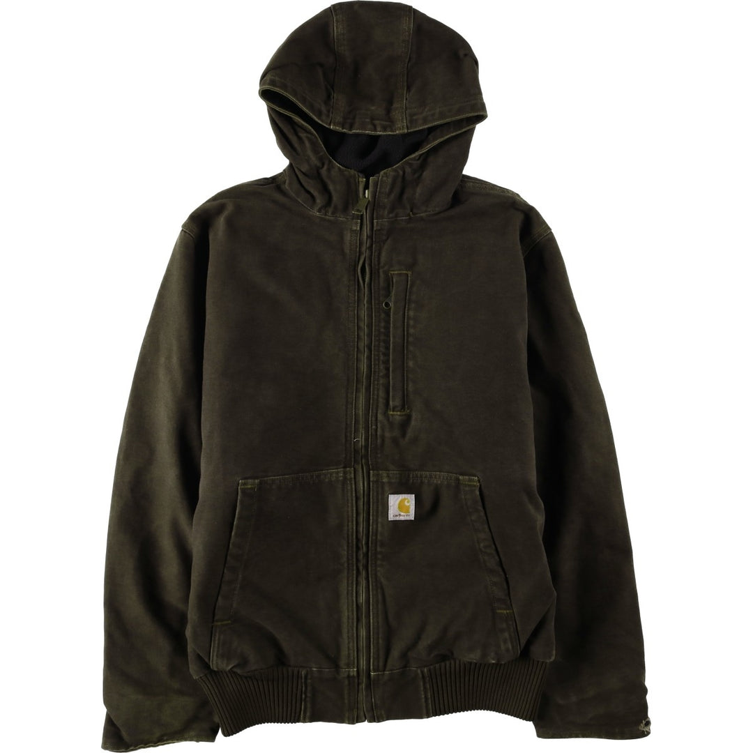 Carhartt FULLSWING Active Jacket, Padded Duck Full-Zip Hoodie, Men's Size M (approx.) cotton brown type Vintage Second Hand