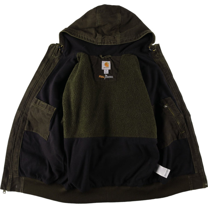 Carhartt FULLSWING Active Jacket, Padded Duck Full-Zip Hoodie, Men's Size M (approx.) cotton brown type Vintage Second Hand