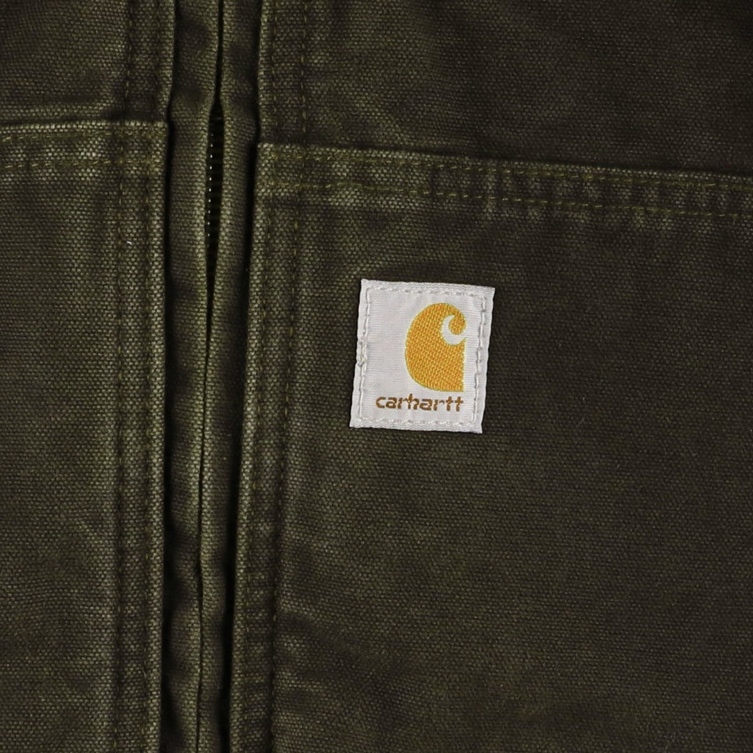 Carhartt FULLSWING Active Jacket, Padded Duck Full-Zip Hoodie, Men's Size M (approx.) cotton brown type Vintage Second Hand