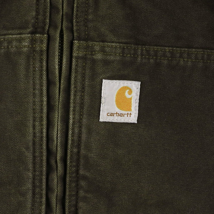 Carhartt FULLSWING Active Jacket, Padded Duck Full-Zip Hoodie, Men's Size M (approx.) cotton brown type Vintage Second Hand